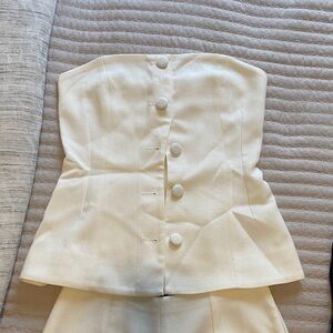 Elegant Cream Strapless Top